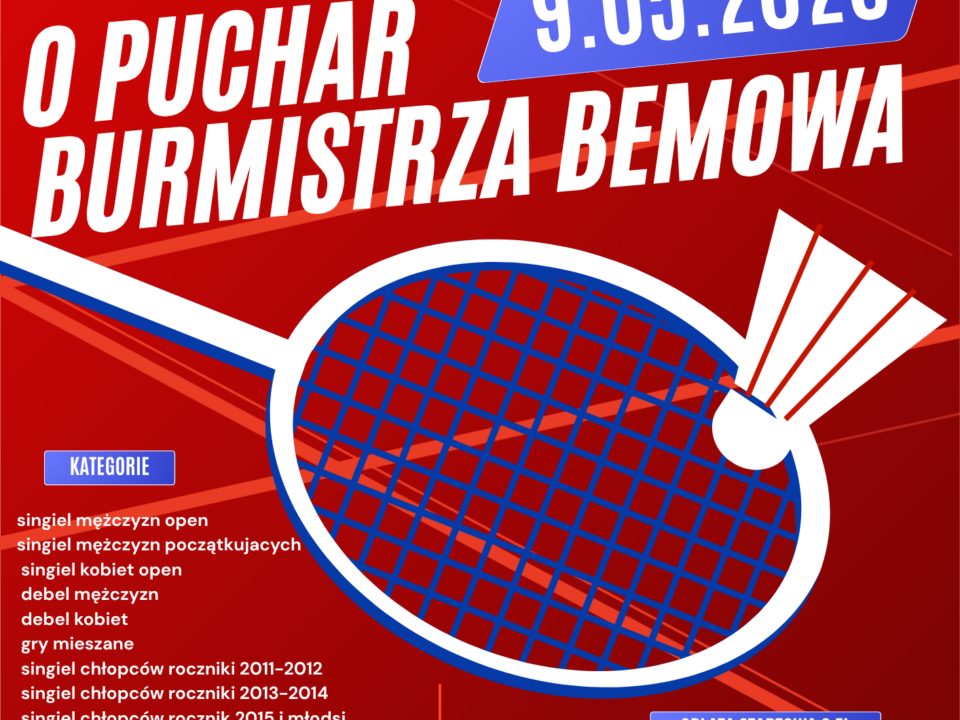 Turniej badmintona o puchar Burmistrza Bemowa